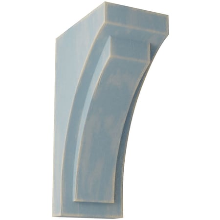 3W X 4 3/4D X 8H Small Felix Wood Vintage Decor Corbel, Driftwood Blue